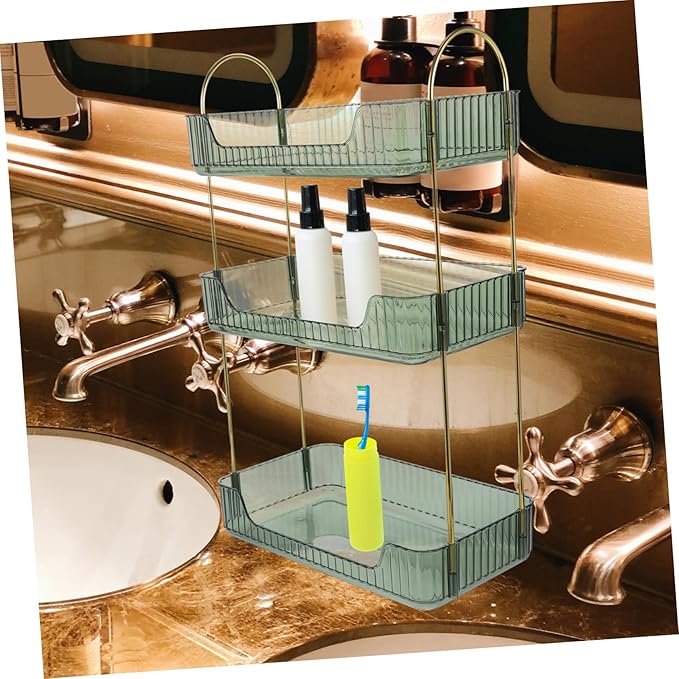 OUNONA Bathroom Tiered Organizer Shelf for Cosmetics Storage Rack for Bathroom Countertop Versatile Dresser Storage Holder for Toiletries and Sundries
