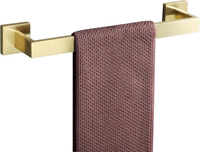 Alise Gold Towel Bar, 16 Inch Towel Racks for Bathroom, SUS304 Stainless Steel Towel Holder Wall Mounted, Heavy Duty Towel Hanger for Bathroom & Kitchen (Gold)
