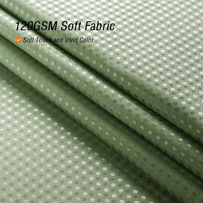 Gibelle Sage Green Shower Curtain, Ombre Shower Curtains for Bathroom, Waffle Weave Textured Fabric Shower Curtain Set with Hooks, Water Repellent and Machine Washable, 72 x 72