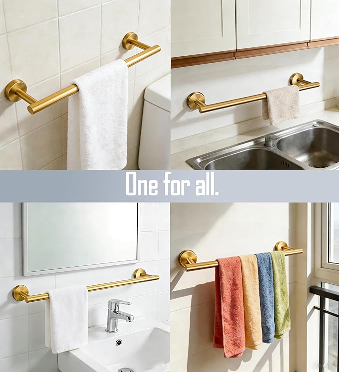 Towel Racks for Bathroom, Stainless Steel Towel Rack, Bathroom Towel Holder, Towel Bar for Bathroom Wall, Towel Holder for Bathroom Wall, Bathroom Towel Rack, Towel Bar, Bathroom Accessories (Gold)