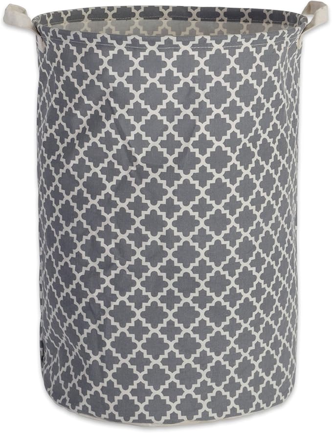 DII Laundy Collection, PE Coated Collapsible Bin, Gray Lattice, Laundry Hamper
