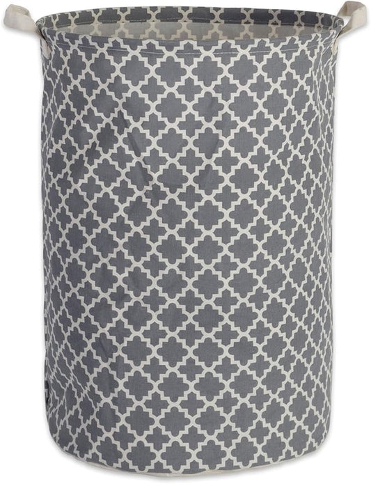 DII Laundy Collection, PE Coated Collapsible Bin, Gray Lattice, Laundry Hamper