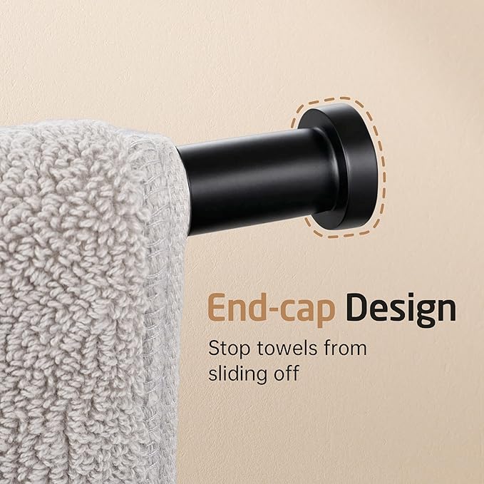 KES Extra Long 19.5" Swivel Towel Rack, Black Swing Arm Towel Bar 4-Arm, Swing Out Towel Rack for Bathroom Wall, Hand Towel Racks Wall Mounted 18/8 Stainless Steel Matte Black, A2103S4L50-BK