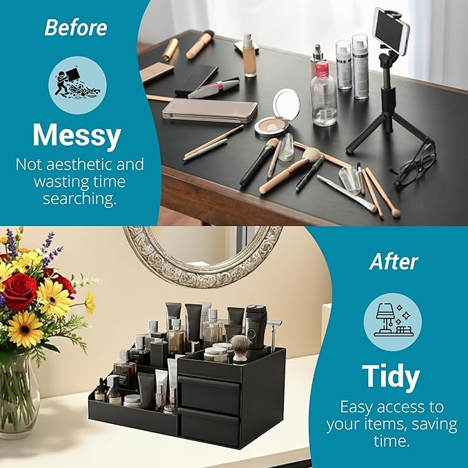 Cologne Organizer for Men, Bathroom Countertop Organizer, Vanity Storage Shelf, Perfume & Cologne Stand, Dresser Rack, Organizador de Perfumes, Bedroom essentials, Birthday Gift for Men