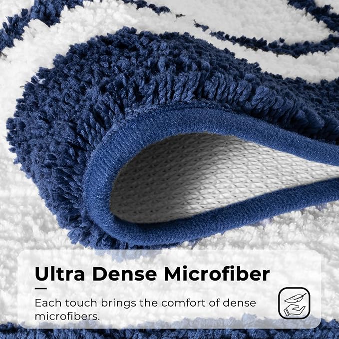 GRANNY SAYS Microfiber Bathroom Rugs Non Slip Washable, Water Absorbent Bathrooms Mats for Tub, Soft Bath Mats for Bathroom Floor & Shower, Bath Rug, 16" x 24", Navy Blue Bath Rugs