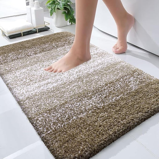 OLANLY Bathroom Rugs Mat 44x32, Extra Soft Absorbent Microfiber Bath Rugs, Rubber Backing, Quick Dry, Machine Washable Bath Mats for Bathroom Floor, Tub and Shower, Home Decor Accessories, Coffee