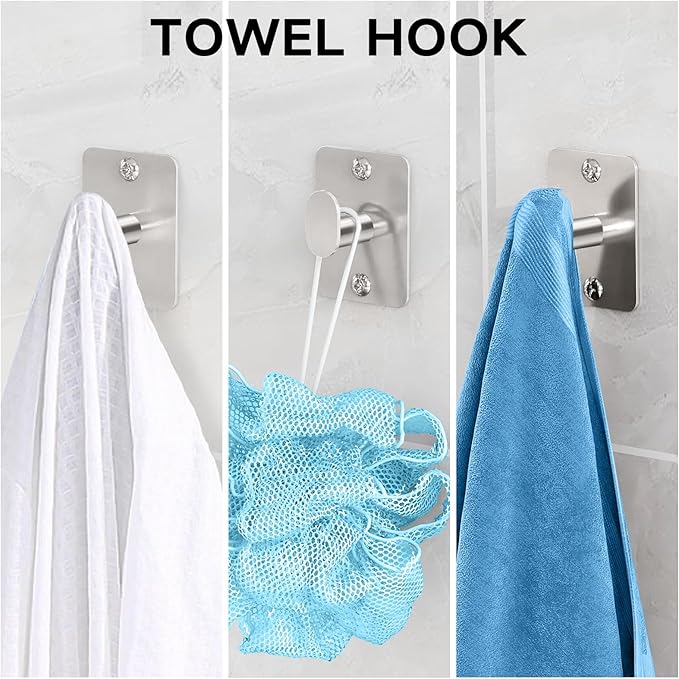Brushed Nickel Bathroom Accessories Set, 10 Pieces Bathroom Hardware Set, 24 inch Towel Bar, Towel Racks for Bathroom, Robe Towel Hooks, Toilet Paper Holder Wall Mounted