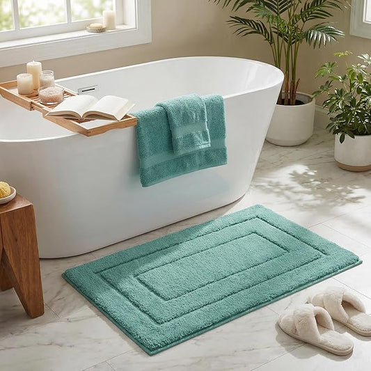 GRANNY SAYS Bathroom Rugs Non Slip, 20" x 32", Bath Rugs for Bathroom Washable, Bath Mats for Floor, Microfiber Bath Mat for Tub, Absorbent Bath Rugs for Shower Room, Sage Green