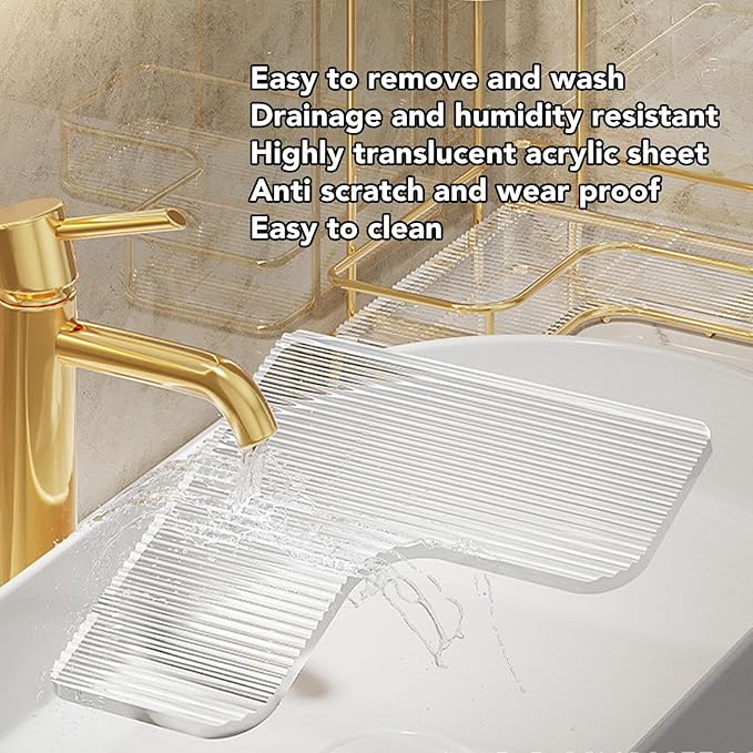 Corner Bathroom Organizer Shelf, Large Capacity Corner Storage Rack, Acrylic and Iron Frame with Adjustable Shelves, Rustproof Bathroom Shelf Organizer for Toilet Kitchen Dressing (Countertop Model