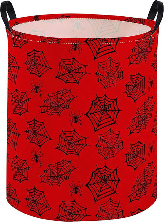 Kids Laundry Basket Spider Hamper for Nursery Boys Hamper Cute Kids Storage Bin Organizer Room Decor for Home(Red spider)