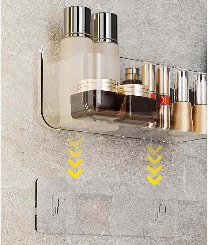 Wall Mounted Storage Organizers Wall Mounted Storage Shelf Adhesive Organizers Holder for Various Flat Surfaces Bathroom Shelf