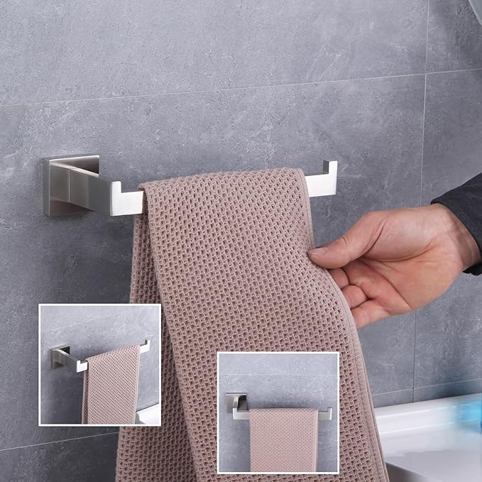 GERZWY Brushed Stainless Steel Towel Ring Bathroom Hardware Hand Towel Holder for Bath Kitchen Garage Heavy Duty Wall Mounted FG1606-LS