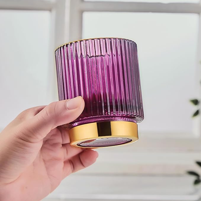 Makeup Brush Holder Organizer,Toothbrush Holders,Desk Pen Pencil Holder,Multifunctional Vintage Glass Brush Cup(A3-31-US)