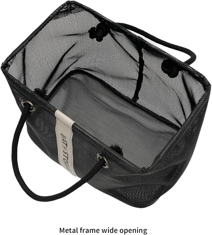 TOPASION Bath Storage Shower Caddy Organizer for Bathroom, College Dorm, Camp, Gym (Small Black)