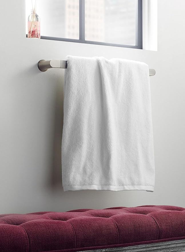 Moen Genta LX Brushed Nickel Modern 18-Inch Single Kitchen or Bathroom Towel Bar, BH3818BN (Pack of 2)