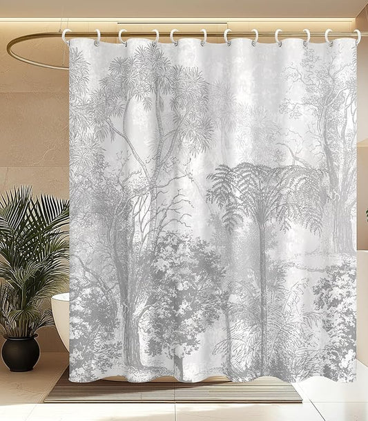 MAMUSE Shower Curtain for Bathroom - Cute Aesthetic Decorative Modern Girly Unique Girls Design Pretty Women Waterproof Fabric Cloth Cortinas de Baño Bathtub 72 x 72 Inch, Black Forest