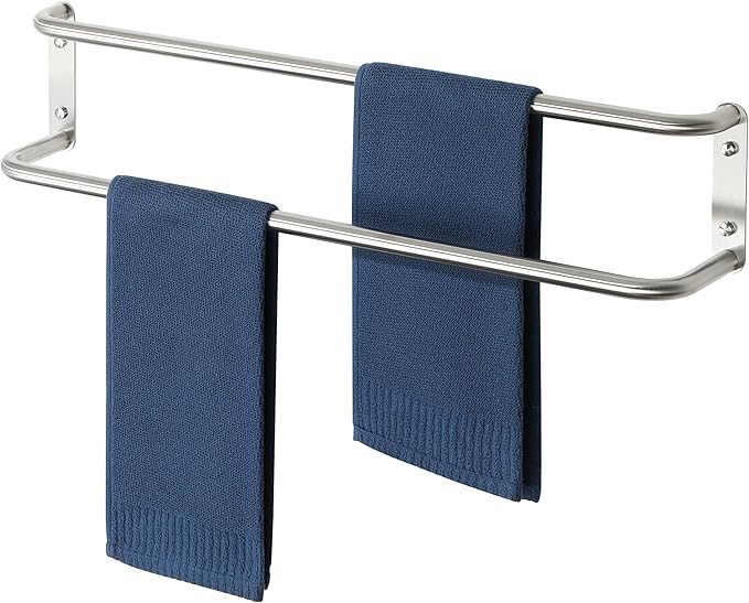 Alise Double Towel Bar,28 Inch Towel Racks for Bathroom, SUS304 Stainless Steel Towel Bar for Bathroom Wall,Quick Drying Bathroom Towel Holder Bath Towel Hanger,Brushed Nickel