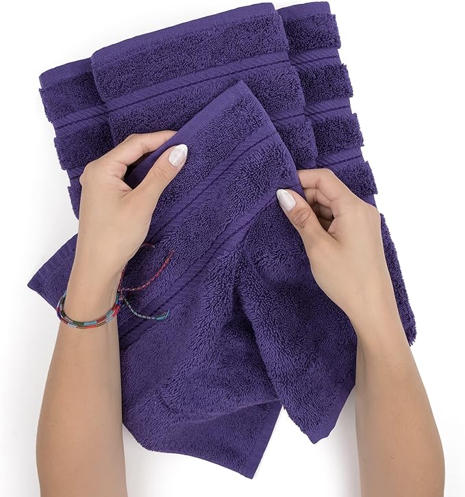 American Soft Linen 35x70 Jumbo Large Bath Towel, 600 GSM 100% Cotton Turkish Bath Sheet, Oversized Luxury Bath Towel for Bathroom Beach and Pool, Purple