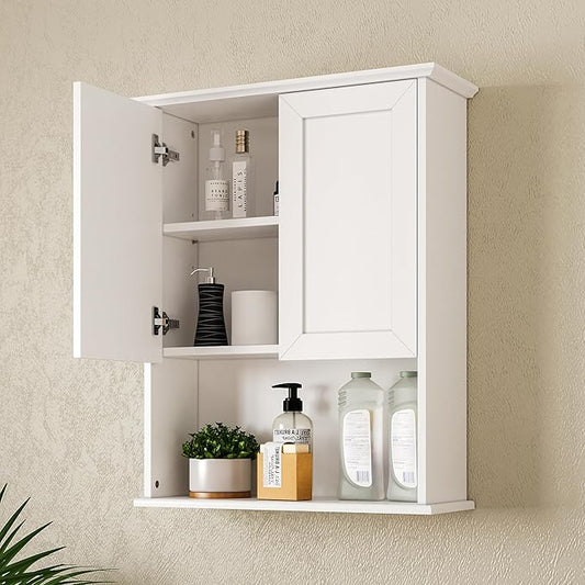 Medicine Cabinet, Over The Toilet Storage Cabinet, 24x30 Inch Bathroom Wall Storage Cabinet with 2 Door & Adjustable Shelves, Bathroom Cabinet Wall Mounted, for Laundry Room, Kitchen