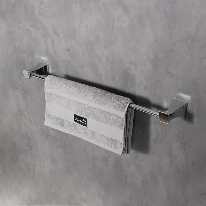 Bath Towel Bar, GALIM GLQPT-P, Towel Rail for Bathroom Wall Mounted, Heavy-Duty Bathroom Towel Holder Organizer, Stainless Steel Minimalist Home Decor Towel Rod, Chrome Finish