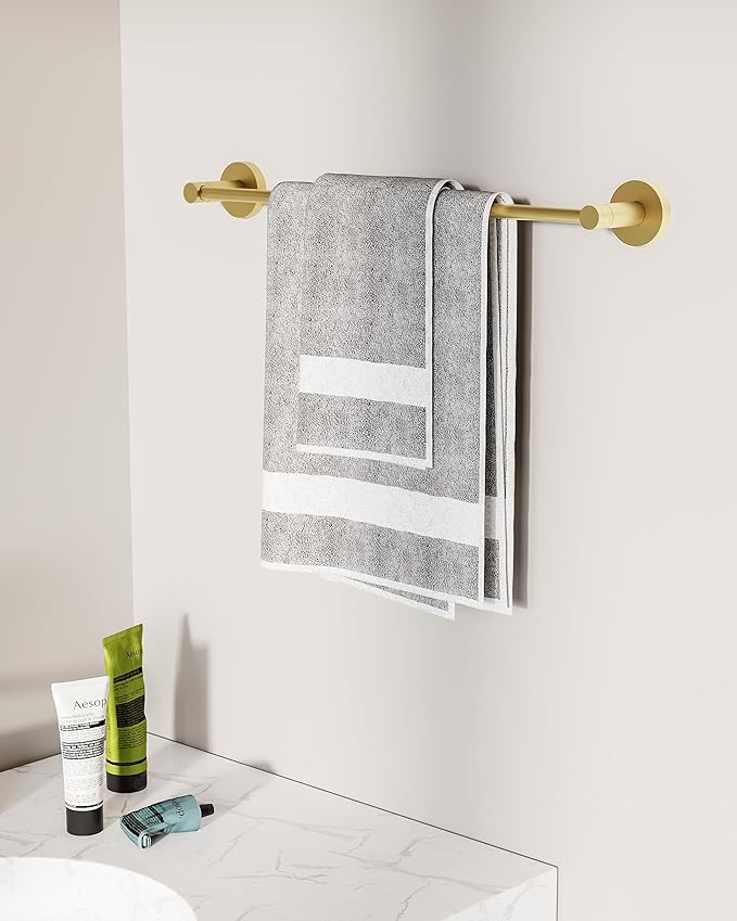 18-inch Gold Single Towel Bar Towel Rack Hand Towel Holder Stainless Steel and Zinc Alloy 1pc for Kitchen and Bathroom Wall Mount Heavy Duty Storage