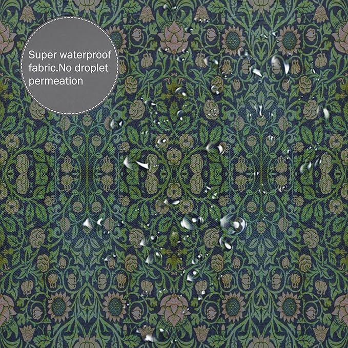 William Morris Original Design Vintage Shower Curtain Furniture Bathroom Fabric Decorations Washable Shower Curtain with Hooks 72x84 Inches(183x214cm), Style-9
