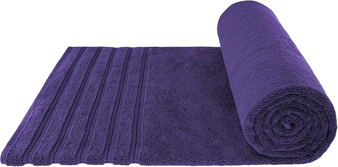 American Soft Linen 35x70 Jumbo Large Bath Towel, 600 GSM 100% Cotton Turkish Bath Sheet, Oversized Luxury Bath Towel for Bathroom Beach and Pool, Purple