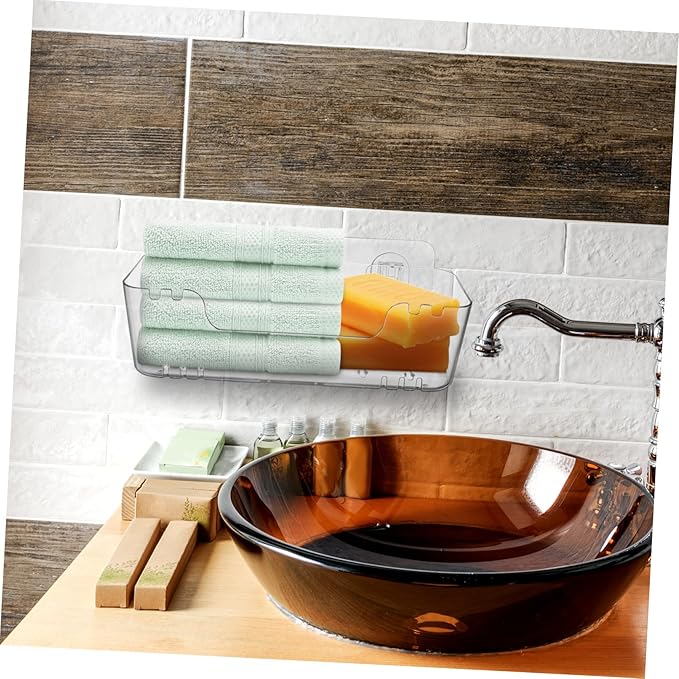 PRETYZOOM 2Pcs Floating Shelves for Bathroom No Drill Wall Storage Holder for Toilet Paper Towels Accessories Organizer for Easy Installation and Use