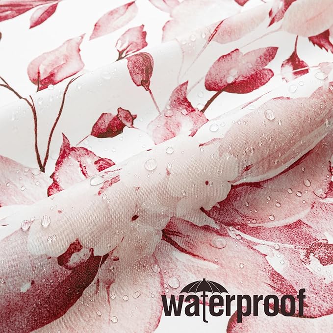 Gibelle Extra Long Shower Curtain 72 x 84, Tall Pink Floral Shower Curtain for Bathroom, Watercolor Plant Eucalyptus Leaves Fabric Shower Curtain Set
