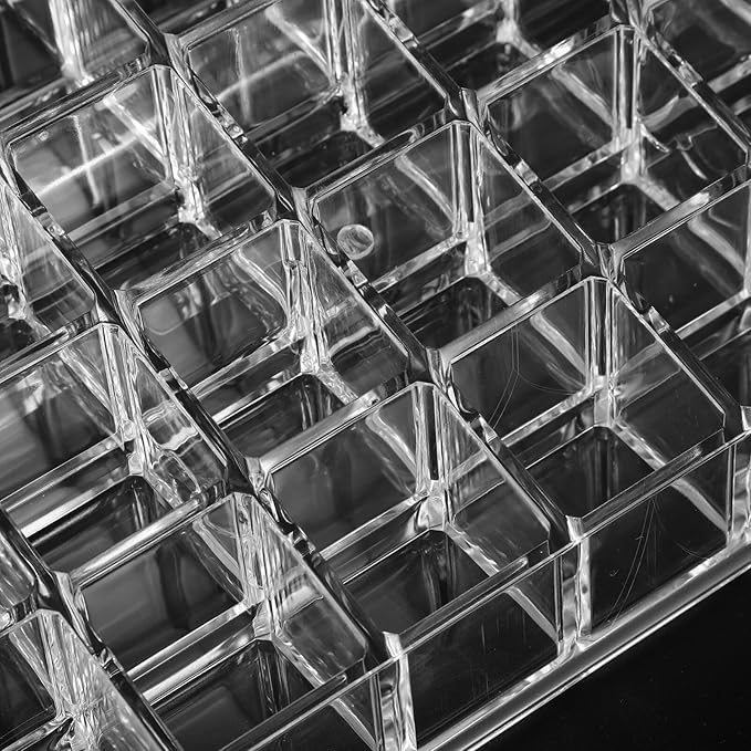 Cabilock Transparent Lipstick Organizer Capacity Storage Rack for Makeup Brushes and Lip Gloss Practical Cosmetic Display Case for Bathroom Vanity