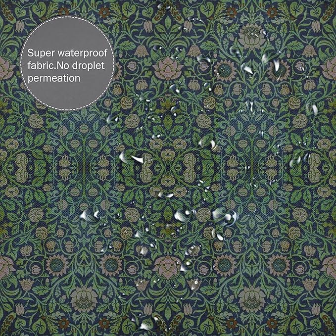 William Morris Original Design Vintage Shower Curtain Furniture Bathroom Fabric Decorations Washable Shower Curtain with Hooks 72x72 Inches(183x183cm), Style-9