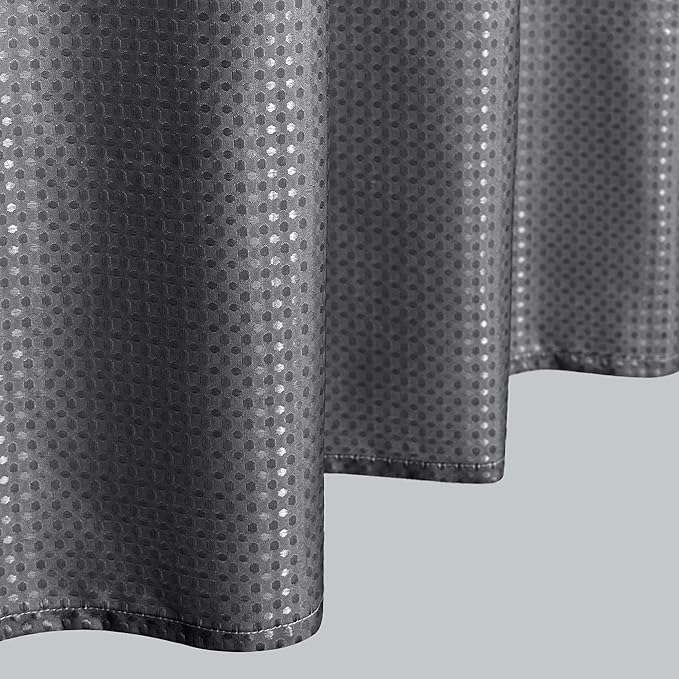 Dark Grey Shower Curtain,Ombre Waffle Weave Waterproof Cloth Fabric Shower Curtains Liner for Bathroom with Hooks, Slate Gray, 70x72