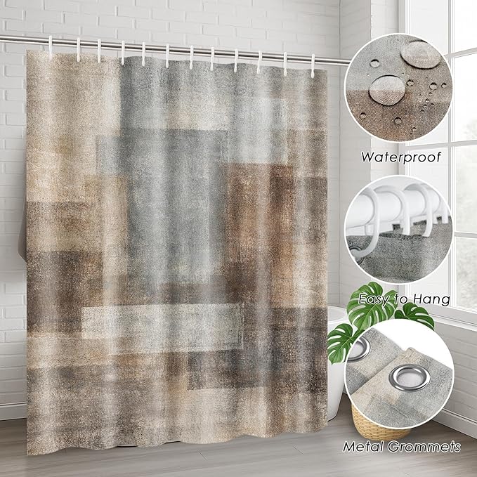 Britimes 4 Piece Shower Curtain Sets, with 12 Hooks, Red Wine Rose with Non-Slip Rugs, Toilet Lid Cover and Bath Mat for Bathroom Decor Set, 72" x 72"