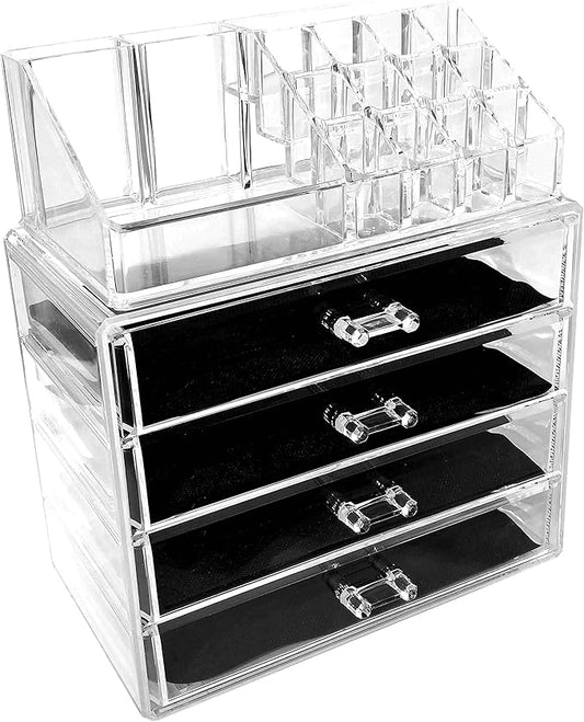 Kamay's 9 Compartments Small Multifunction Transparent Acrylic Desktop Cosmetic Display Stand Case For Lipstick Makeup Brush Nail polish …