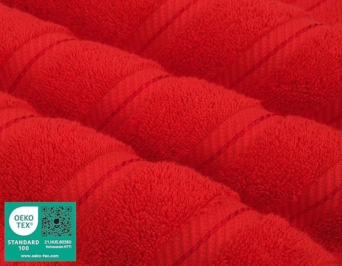 American Soft Linen Luxury Hand Towels for Bathroom, 600 GSM Heawy Weight 16x28 Size 100% Cotton Turkish 4 Piece Hand Face Towel Set, Red Hand Towels