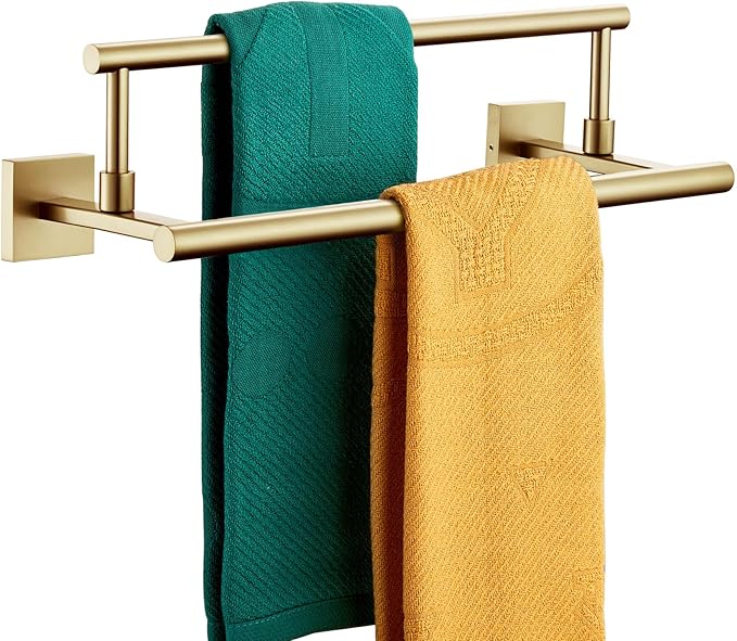 KOKOSIRI Hand Towel Bar 16 Inches Towel Holder Bathroom Rack for Bath Cabinet Towel Rails Brushed Gold Stainless Steel B5009BG-L16