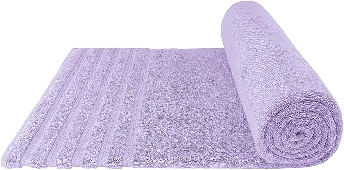 American Soft Linen 35x70 Jumbo Large Bath Towel, 600 GSM 100% Cotton Turkish Bath Sheet, Oversized Luxury Bath Towel for Bathroom Beach and Pool, Lilac