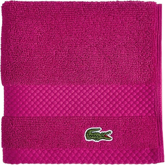 Lacoste Heritage Anti-Microbial Supima Cotton Wash Cloth, Magenta, 13" x 13" – Absorbent & Quick Drying, Premium Super Soft Bath Towel, Bathroom Essential, Gift for All Occasions, Machine Washable