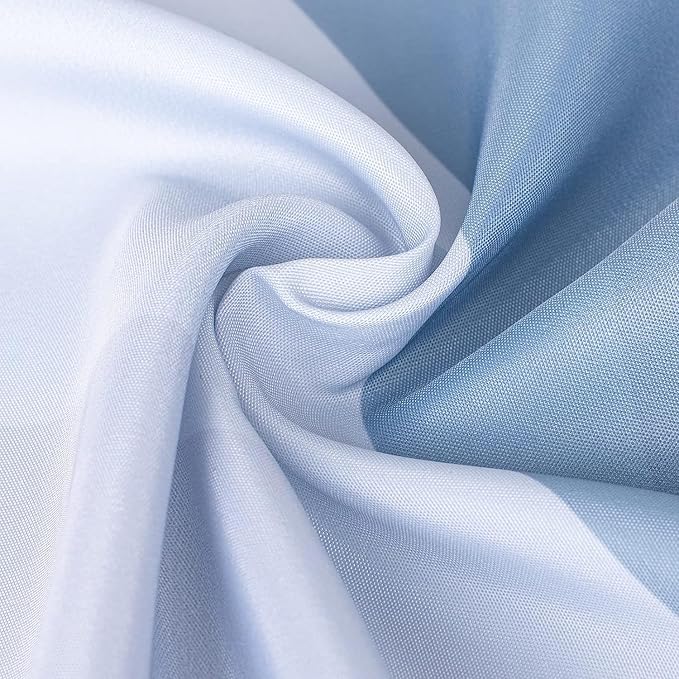 Sunlit Design 36 x 72 Inches Ombre Blue Small Stall Shower Curtain RV Half Size Narrow Bathroom Curtains Contemporary Geometric Fabric Bathroom Decor