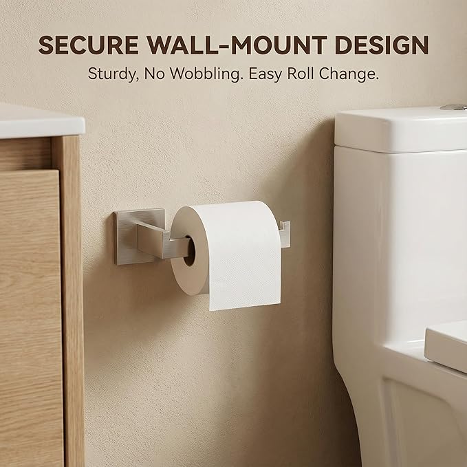 5-Piece Brushed Nickel Bathroom Hardware Set, Wall Mounted Thickened 304 Stainless Steel Towel Holder Set, Featuring 23.6" Towel Bar, Hand Towel Rack, Toilet Paper Holder, and 2 Towel Hooks