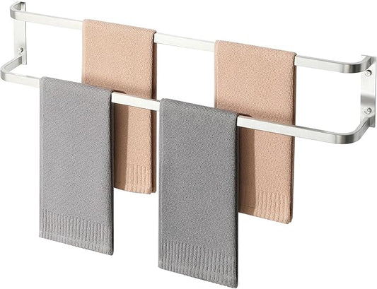 Alise Double Towel Bars for Bathroom,32'' Towel Holder Towel Racks for Bathroom Wall Mount,SUS304 Stainless Steel Double Towel Rail Towel Hanger,Brushed Nickel