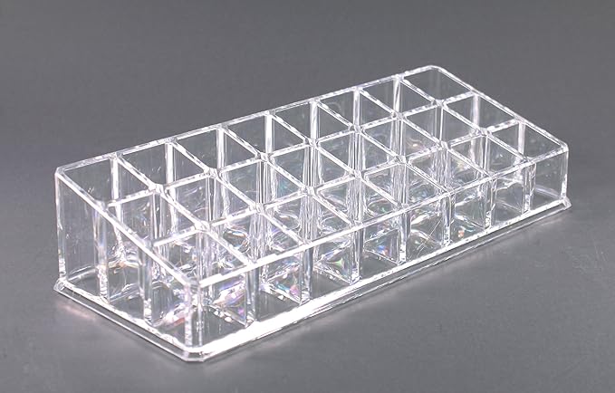 Clear Acrylic Makeup Case and Lipstick or Brush Holder with 24 Compartments