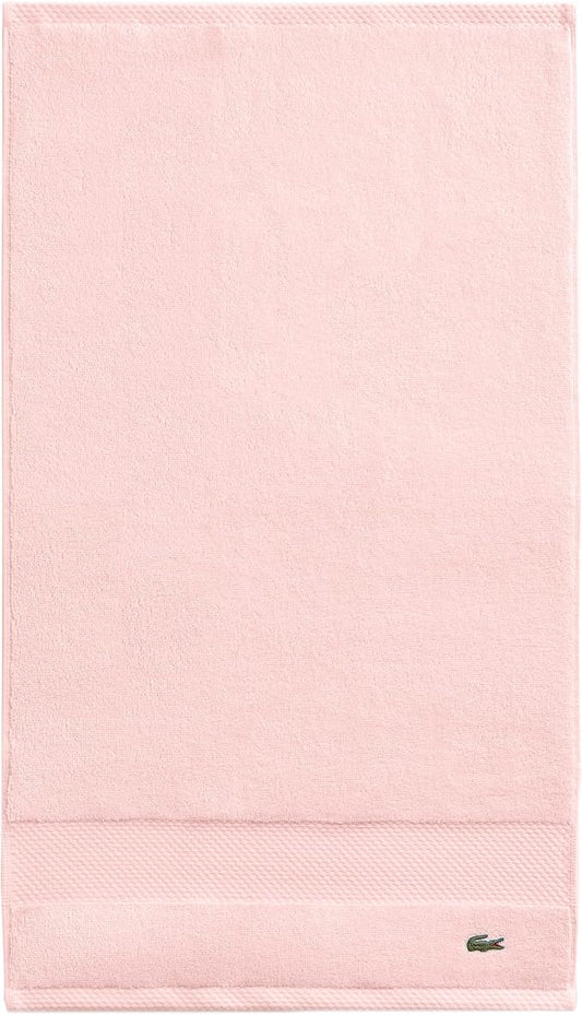 Lacoste Heritage 100% Supima Cotton Hand Towel, Light Pink, 16" x 30" – Highly Absorbent & Quick Drying, Premium Super Soft Bath Towel, Bathroom Essential, Gift for All Occasions, Machine Washable