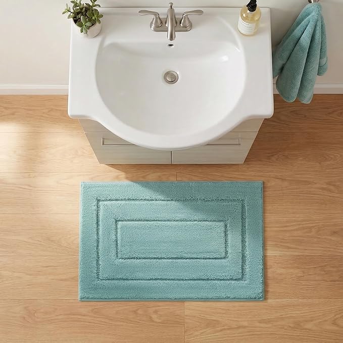 GRANNY SAYS Bathroom Rugs Non Slip, 24" x 36", Bath Rugs for Bathroom Washable, Bath Mats for Floor, Microfiber Bath Mat for Tub, Absorbent Bath Rugs for Shower Room, Sage Green