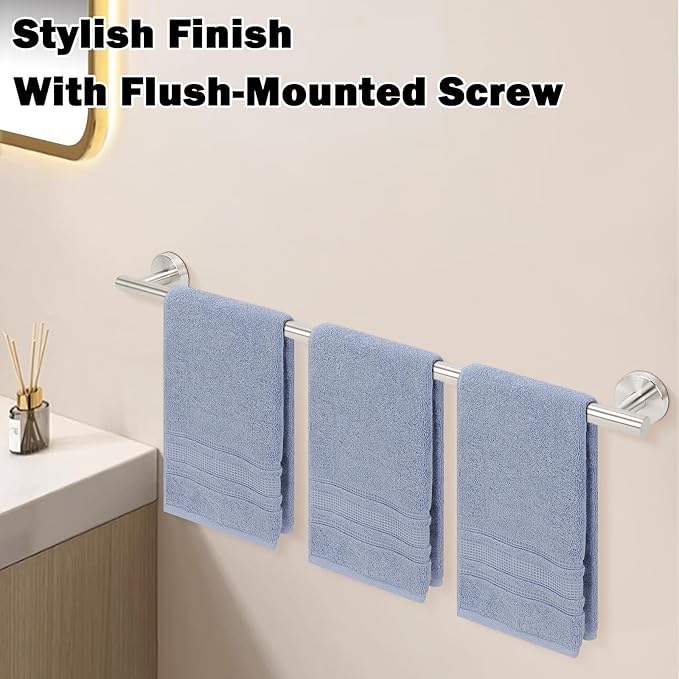 Livabber Bath Towel Bar, 304 Stainless Steel Towel Rack, Heavy Duty Towel Holder Wall Mounted for Bathroom/Kitchen, Usable Hanging Length-30 Inch, Total Length-33 Inch (Brushed Nickel)