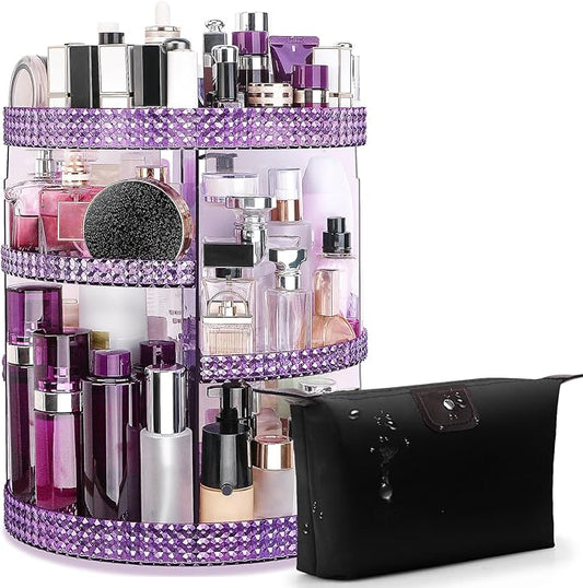 Awenia Makeup Organizer 360-Degree Rotating Plus Size, Adjustable Makeup Storage, 7 Layers Large Capacity Cosmetic Storage Unit,Fits Different Types of Cosmetics and Accessories with Makeup Bag