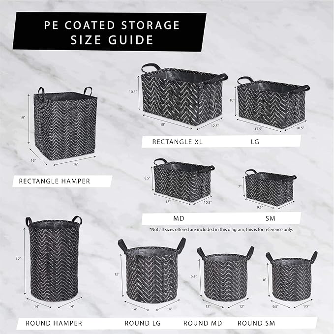 DII Laundy Collection, PE Coated Collapsible Bin, Gray Lattice, Laundry Hamper (Pack of 2)