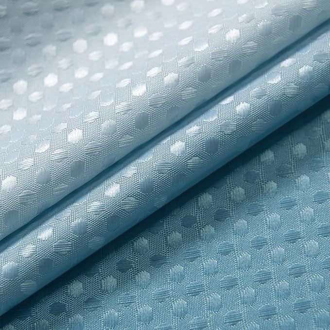 Mrs.Naturall Slate Grey Blue Shower Curtains for Bathroom,Bath Small Stall Shower Curtain Liner with Hooks Sets,36 x 72In,Pale Blue