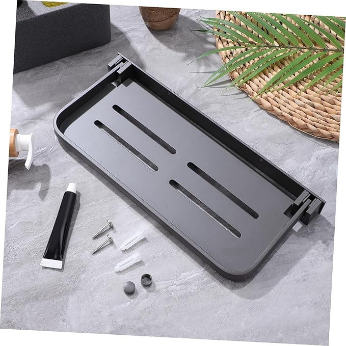 Alipis Foldable Wall Shelf for Bathroom Space-Saving Metal Storage Rack with Drainage for Efficient Organization of Toiletries and Essentials Kitchen Laundry Room