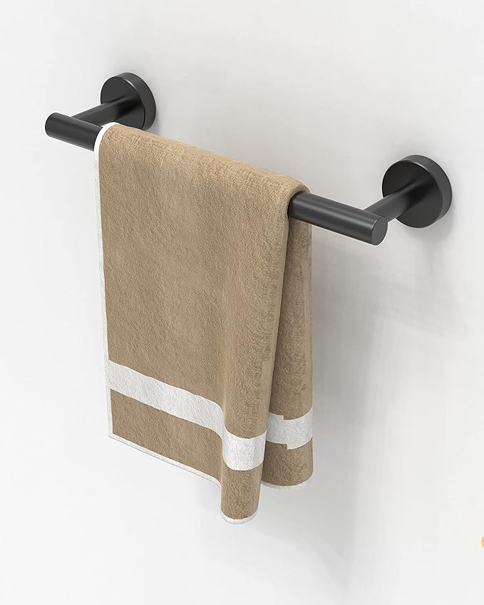 RARXTR 12 Inches Matte Black Towel Bar for Bathroom Kitchen Hand Towel Holder Dish Cloths Hanger SUS304 Stainless Steel RUSTPROOF Wall Mount (Matte Black 12-inch)
